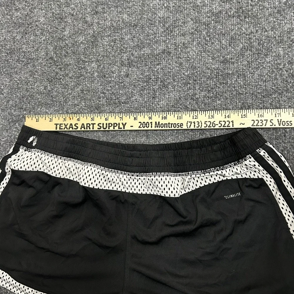 Adidas Shorts Womens Size M Black Climalite Mesh Trim Athletic Running Gym